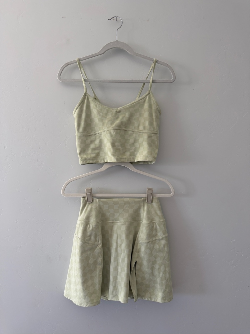 Madewell Green Checkered Activewear Set